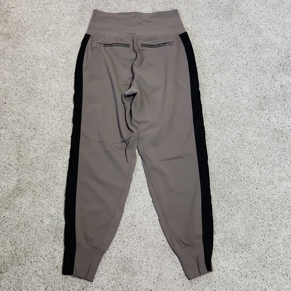 Athleta Venice Joggers Size XS - Taupe Track Joggers with Black Side Stripe - Picture 6 of 10